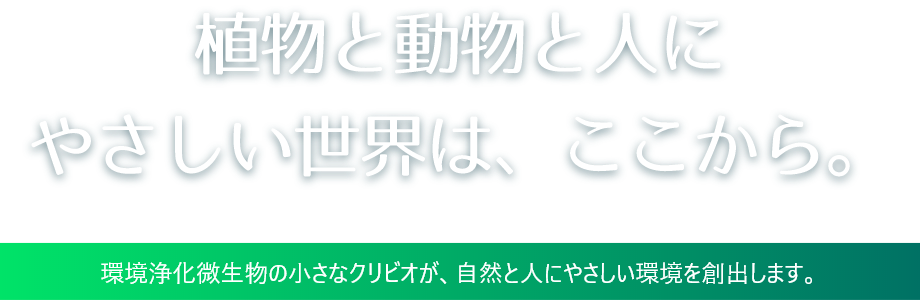 植物と動物と人にやさしい世界は、ここから。